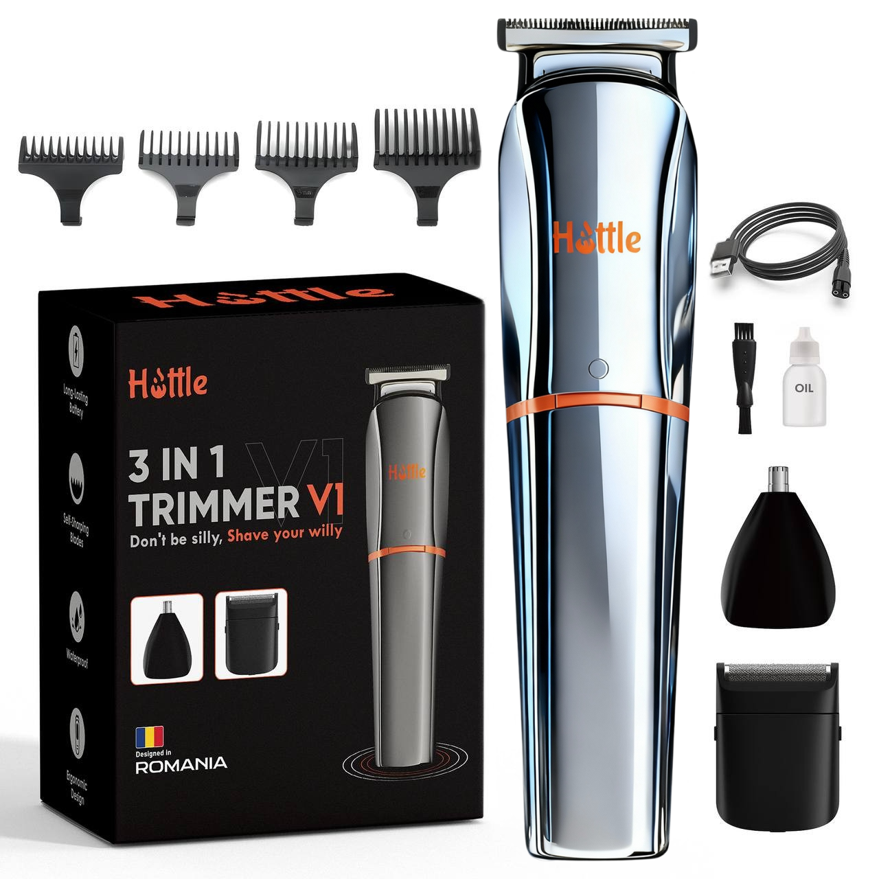 Trimmer V1 — Aparat de tuns 3-în-1 profesional pentru bărbați
