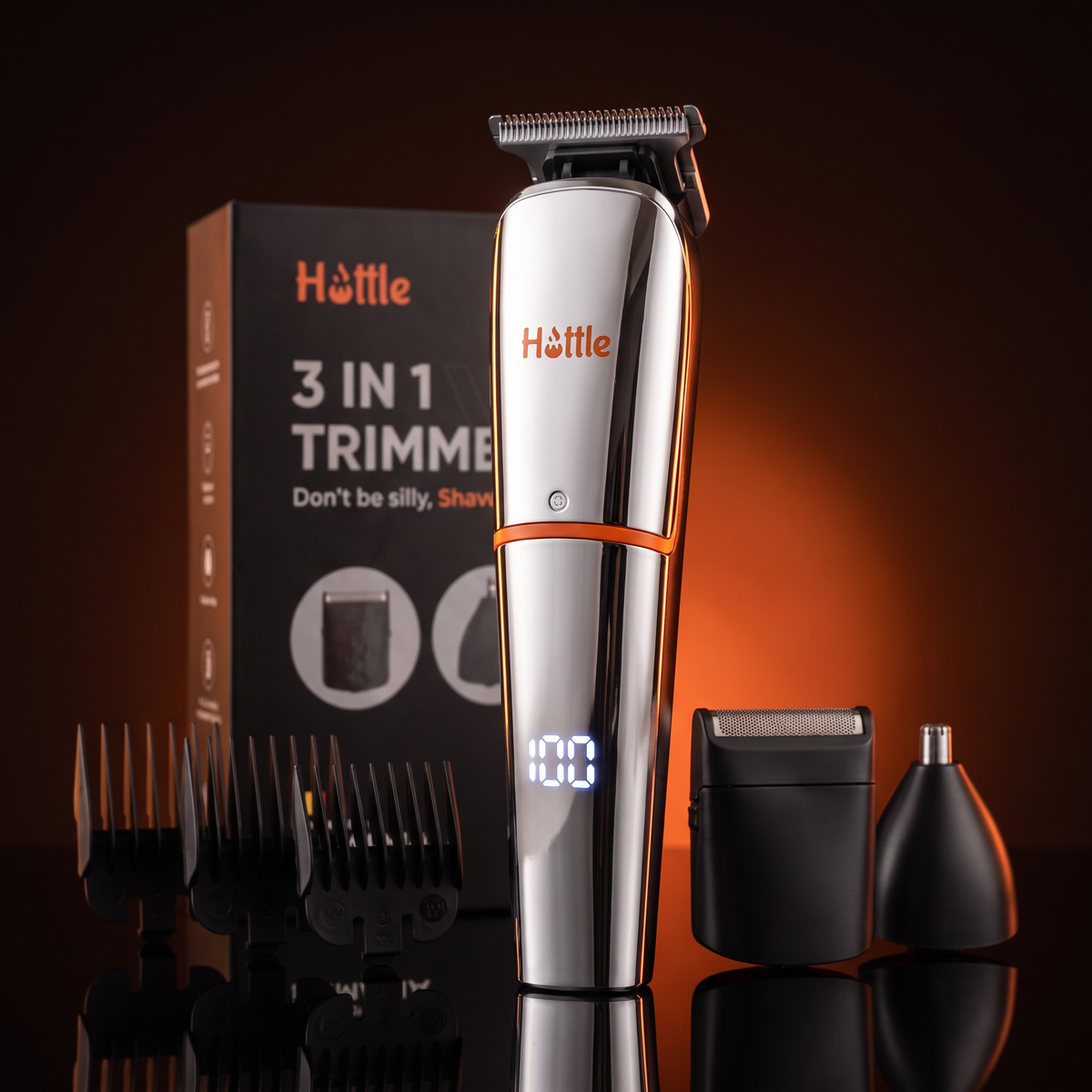 Trimmer V1 în cutia de cadou, cu toate accesoriile