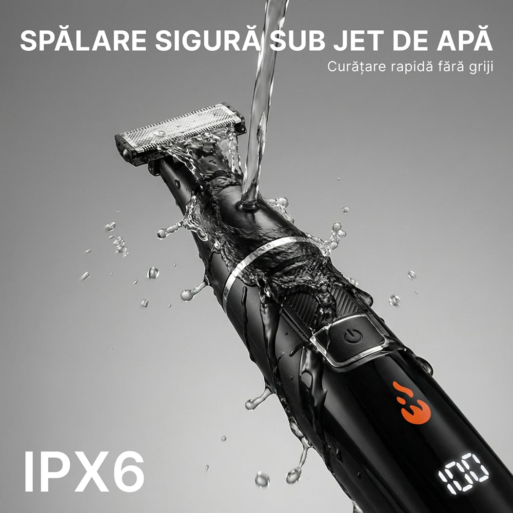 Aparat de ras HOTTLE 3-în-1 negru clătit sub jet de apă, rezistență IPX6