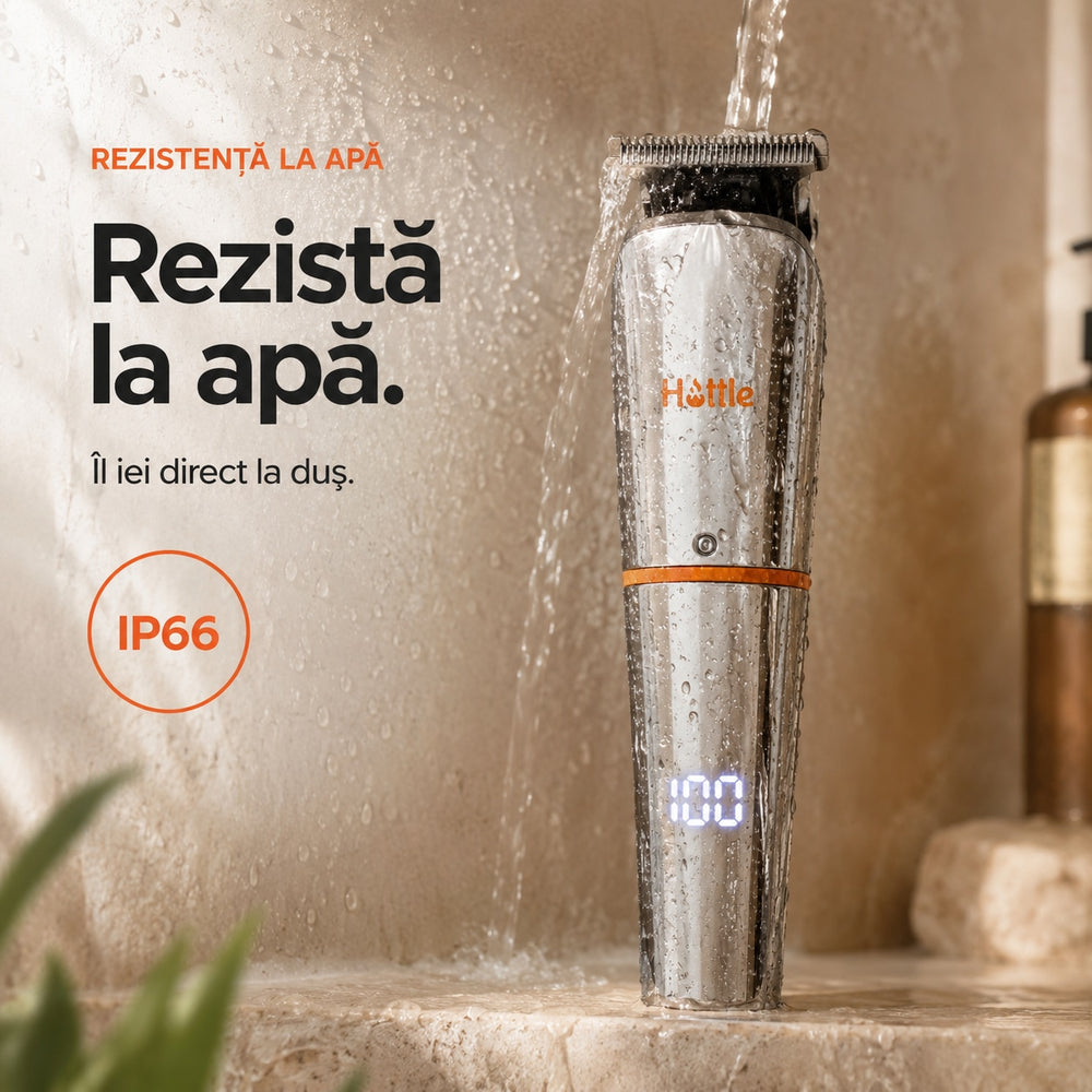 Trimmer HOTTLE V1 sub jet de apă, certificat IP66 pentru folosire la duș
