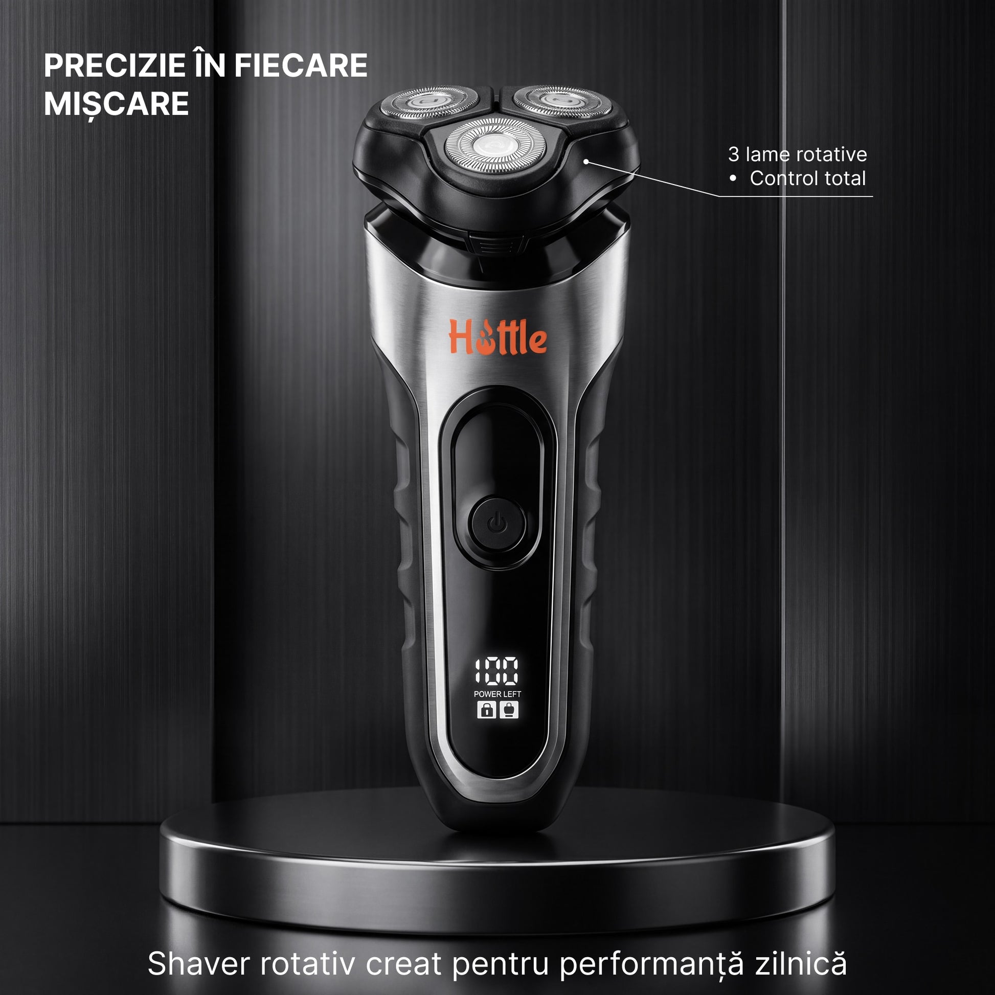 HOTTLE Shaver Capete 3D — Argintiu