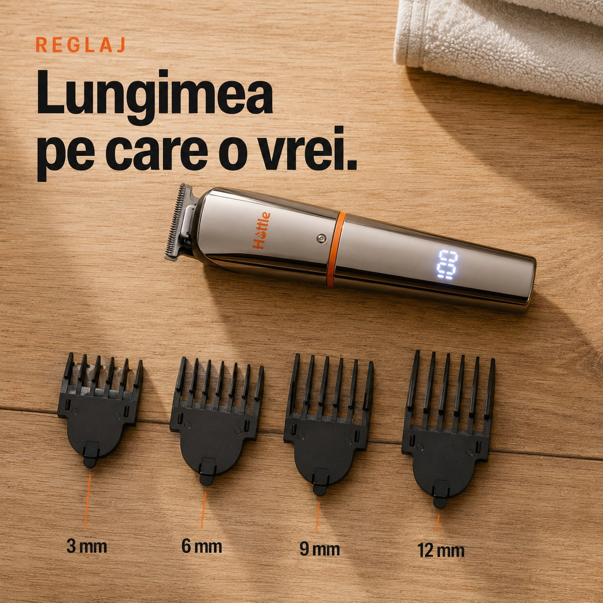 Cei patru piepteni de 3, 6, 9 și 12 mm