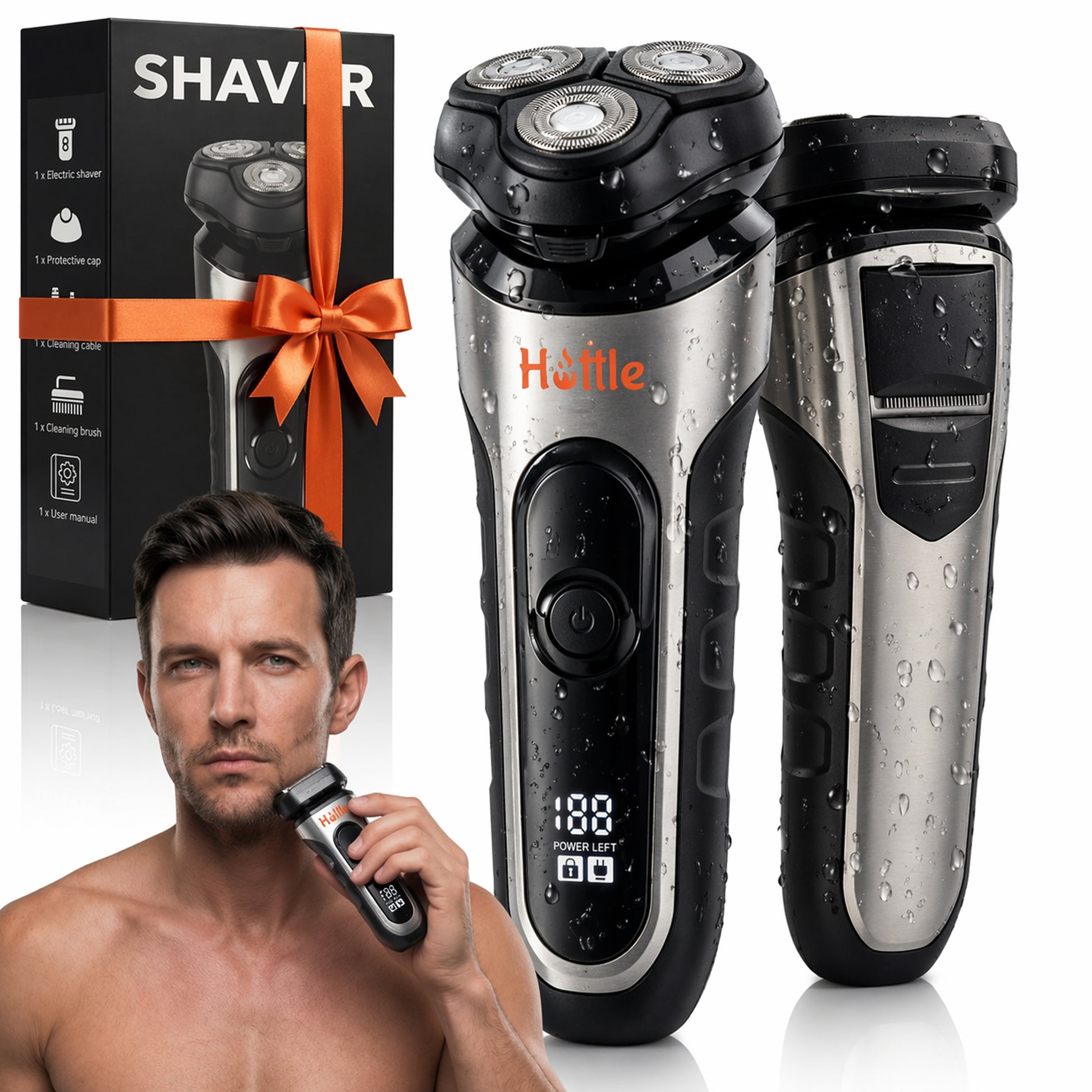 HOTTLE Shaver Capete 3D — Argintiu