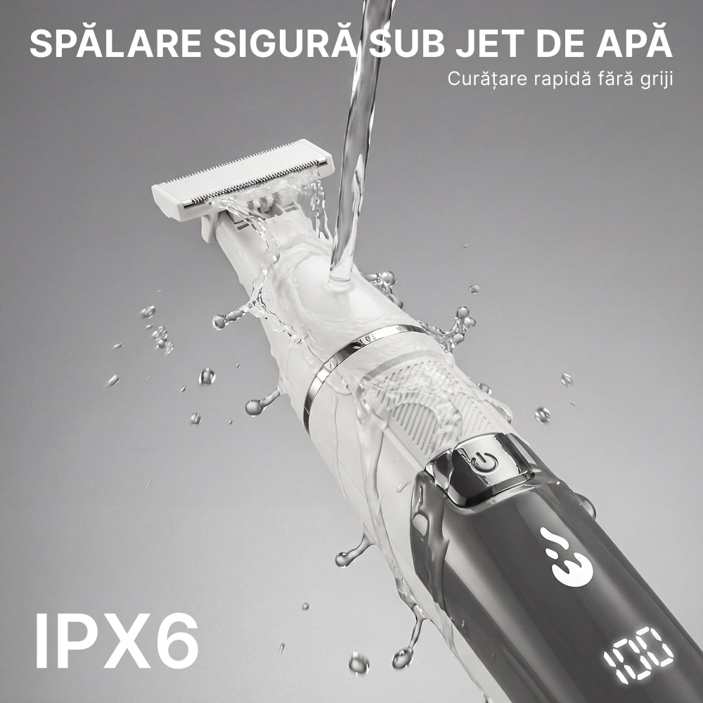 Aparat de ras HOTTLE 3-în-1 alb clătit sub jet de apă, rezistență IPX6
