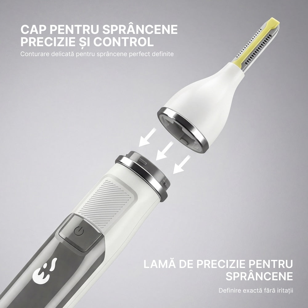 Capul de precizie pentru sprâncene al aparatului de ras HOTTLE 3-în-1, montat pe corp