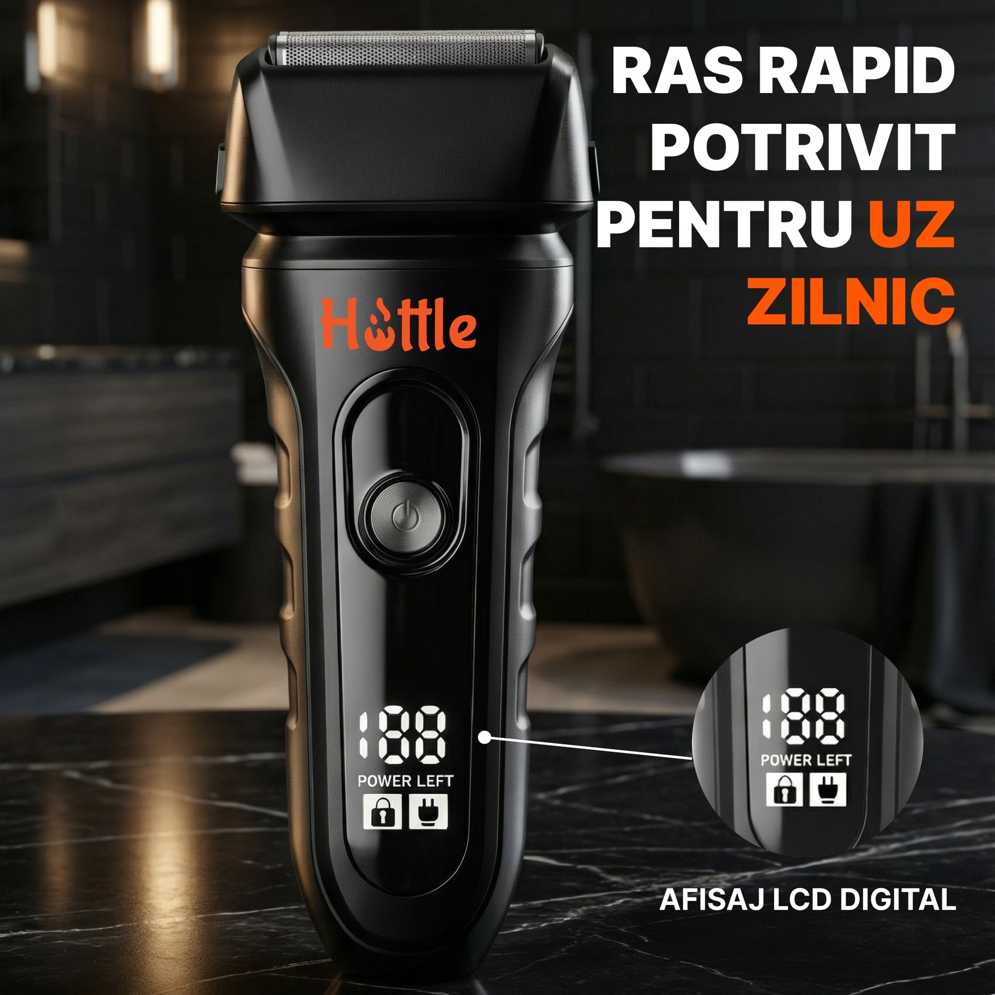HOTTLE Shaver 9000 RPM — Negru