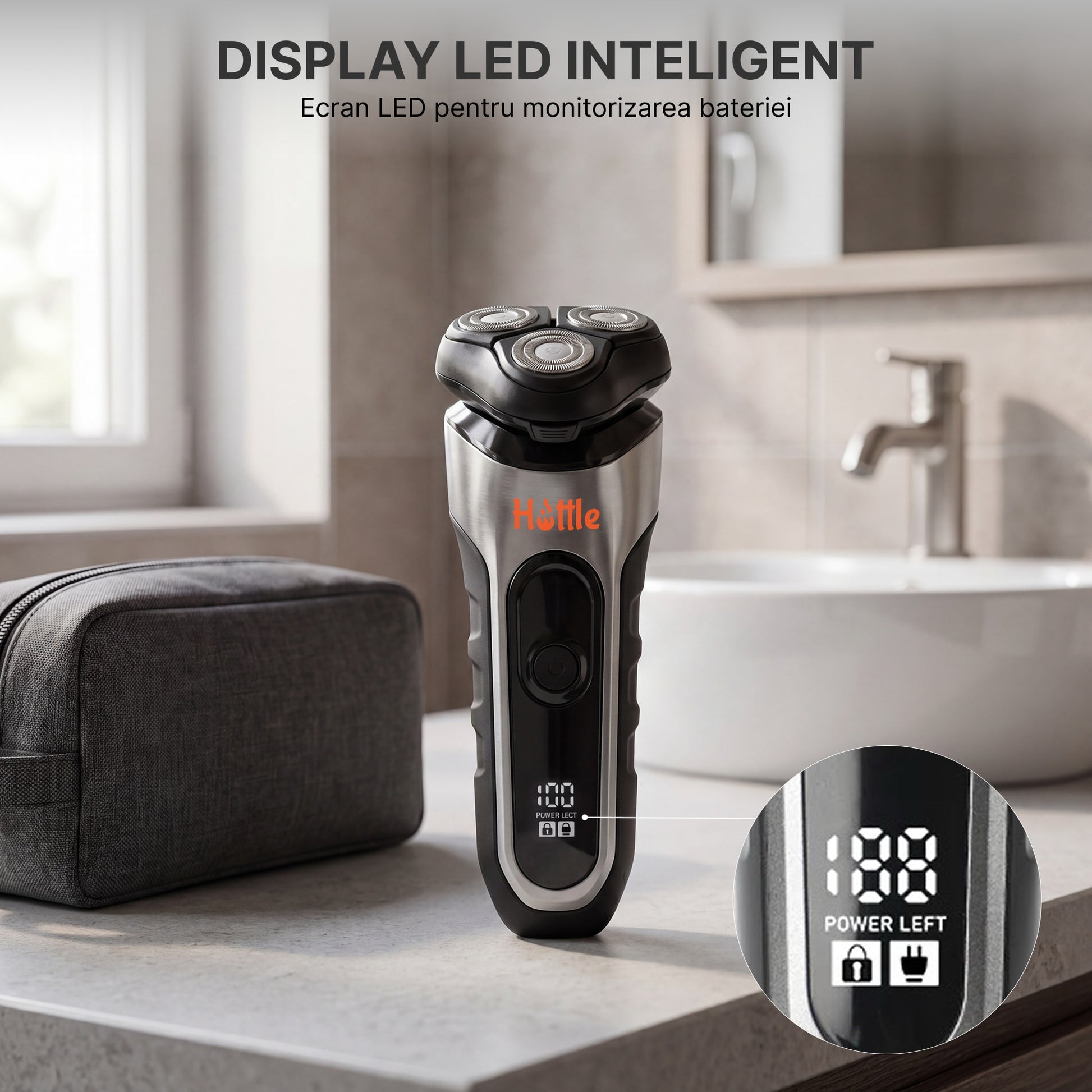 HOTTLE Shaver Capete 3D — Argintiu